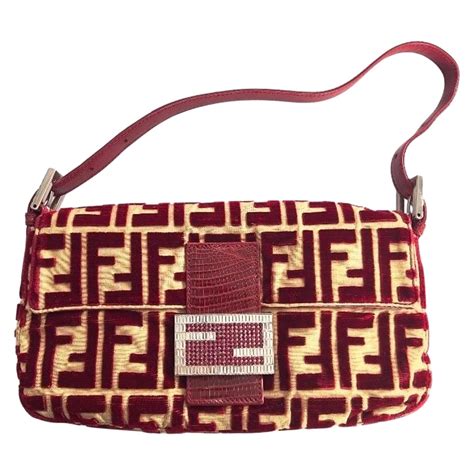 fendi baguette red velvet|fendi baguette monogram.